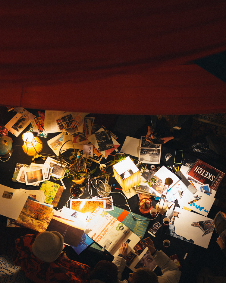 Open Collage Table With Palettes of Palestine