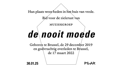 In Memoriam: De Nooit Moede